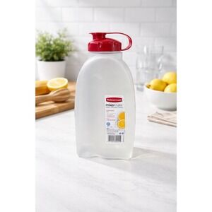 Rubbermaid 2 Quart Drink Bottle 3092 Mixer Mate Red Lid Cap 1.9L 64oz USA
